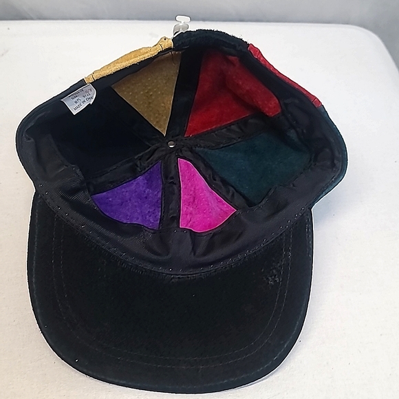 Vintage 90s Multi-Color Patch Suede Leather Baseball Cap - Picture 5 of 6